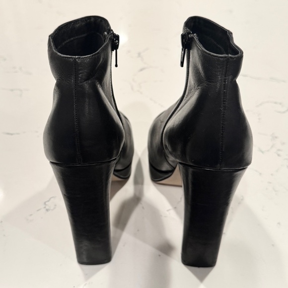 Aldo Black Genuine Leather High Block Heel Disco Ankle Boots NWOT - Picture 6 of 13